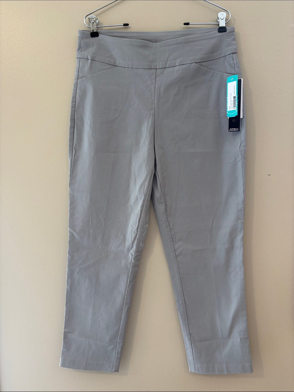 Tribal Flatten It Pull On Trouser Pants Light Gray Size 12 NWT